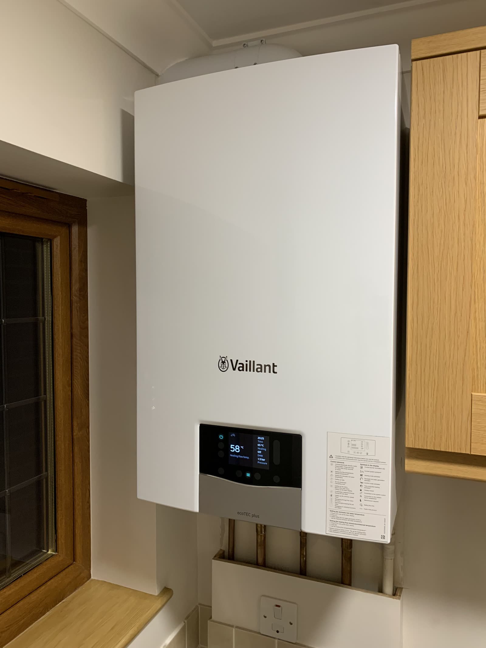 Clean, considered pipework around the boiler.